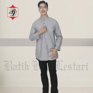 Batik Bali Lestari Koko Pakistan Lengan Panjang Abu