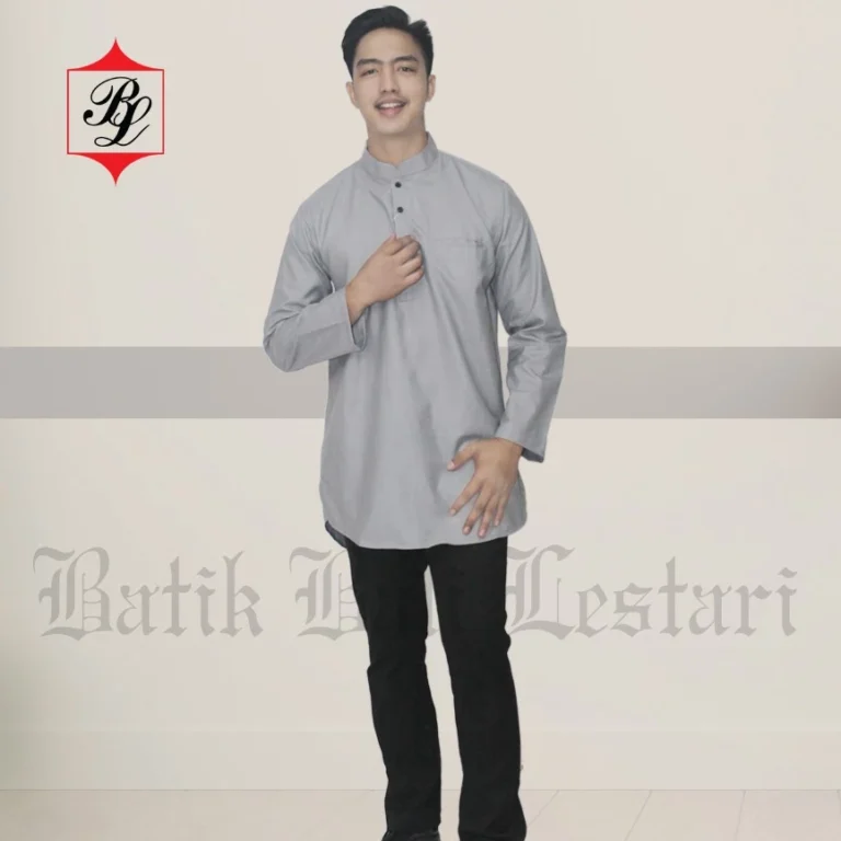 Batik Bali Lestari Koko Pakistan Lengan Panjang Abu